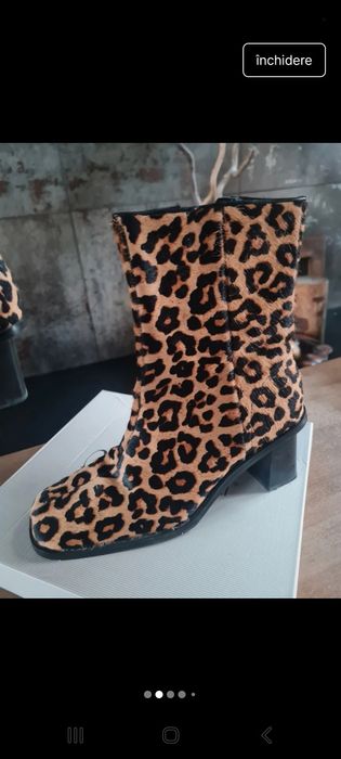 Cizme piele animal print