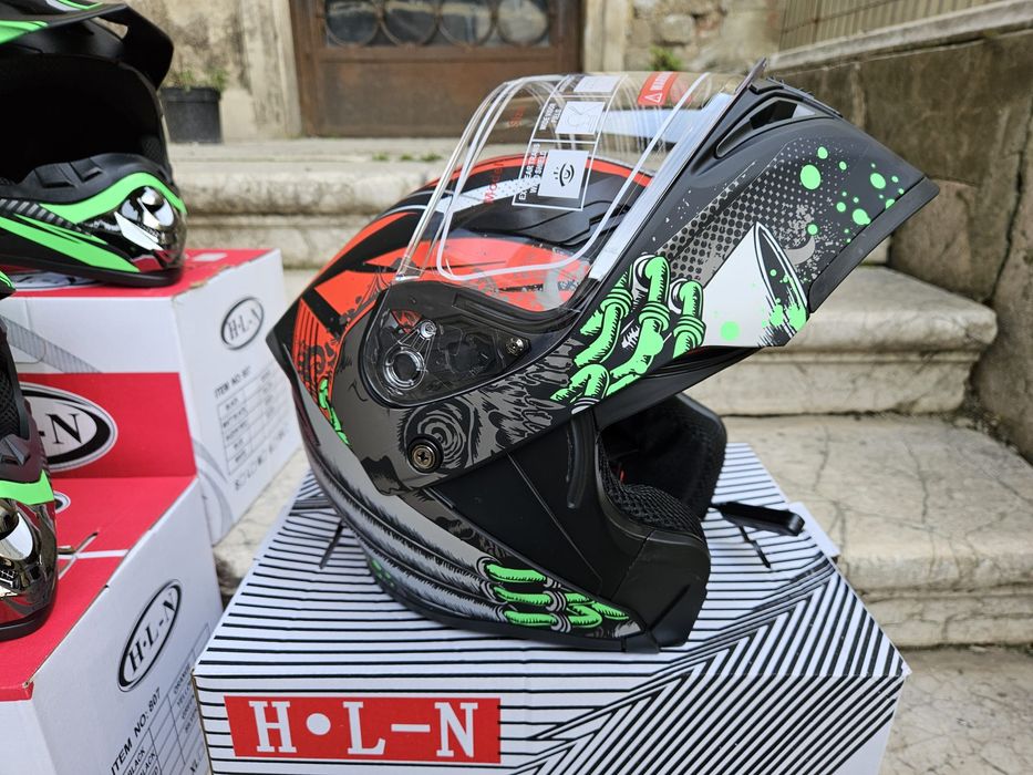 Casca ATV-Moto Full face cu ochelari integrați și bluetooth