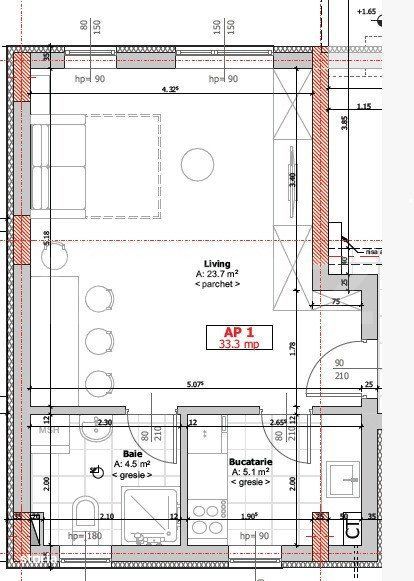 Apartament 1 camera, semidecomandat, Zona Cetatii