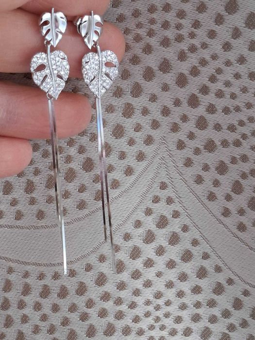 Сребърни висящи обици