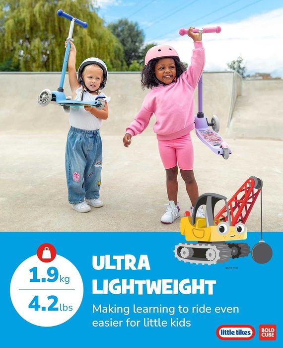 BOLDCUBE Тротинетка с 3 колела за деца 2-6 години с LED мигащи колела