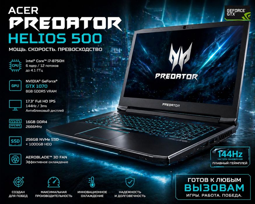 Срочно! Игровой монстр Acer Predator Helios 500 по отличной цене