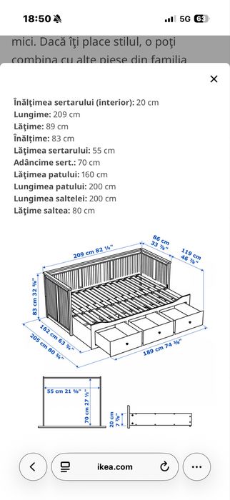 Pat HEMNES IKEA (3 sertare)