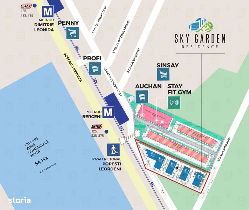 Apartament spatios cu o camera, zona ideala in Popesti-Leordeni