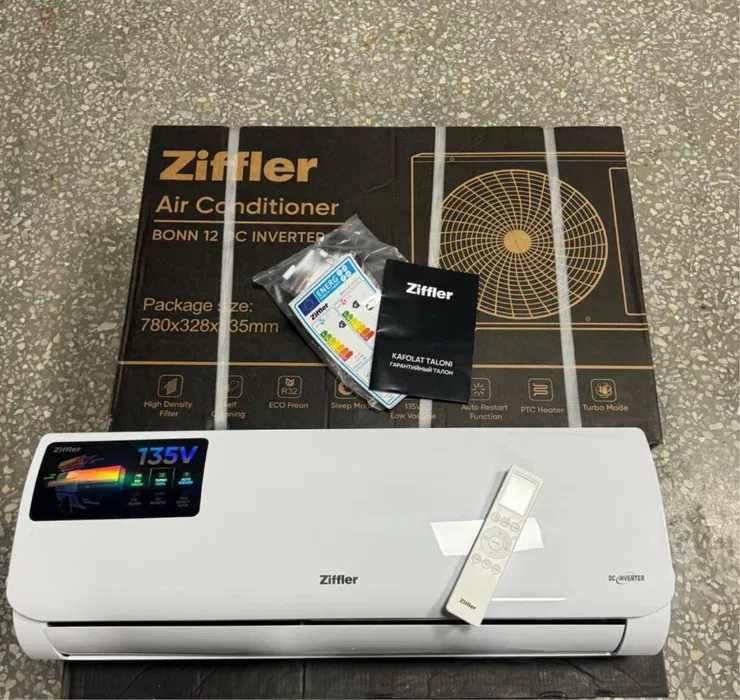 Кондиционер ZIFFLER 12 Invertor R32 + ТЕН Установка + Доставка