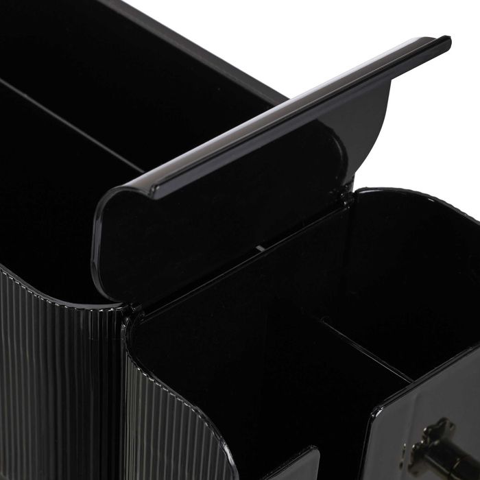 Organizator cosmetic de perete cu 4 compartimente autoadeziv negru