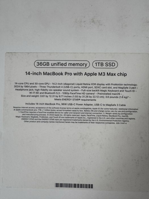 MacBook Pro 14” M3 Max/36gb/1tb в идеале