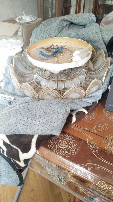 Хрустальная потолочная люстра 50-60 см