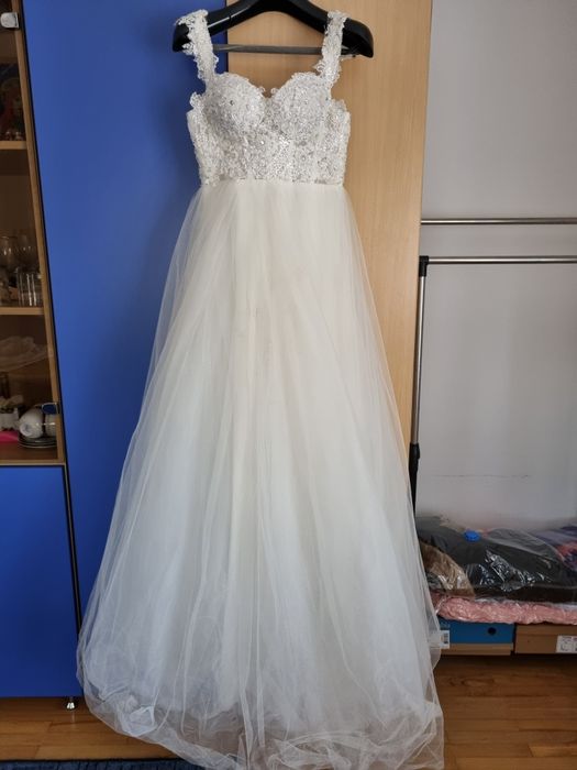Rochie mireasa XS-S superba, printesa/A line