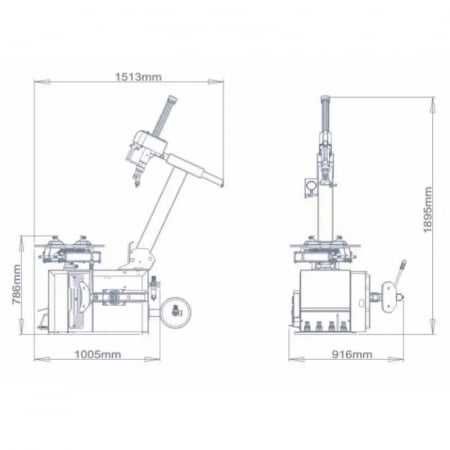 Mașină dejantat anvelope brat run-flat 24″ 380V, cod-ST8125