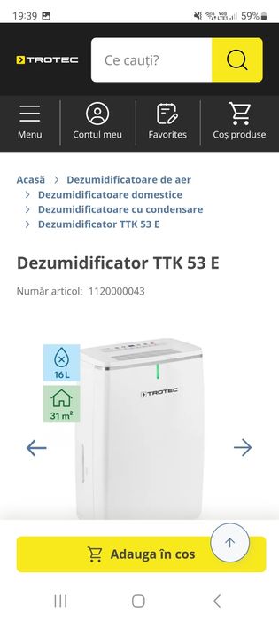 Dezumidificator TTK53E
