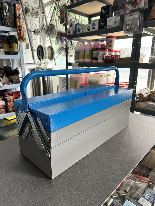 Метален разтегателен куфар за инструменти три реда 5 отделения