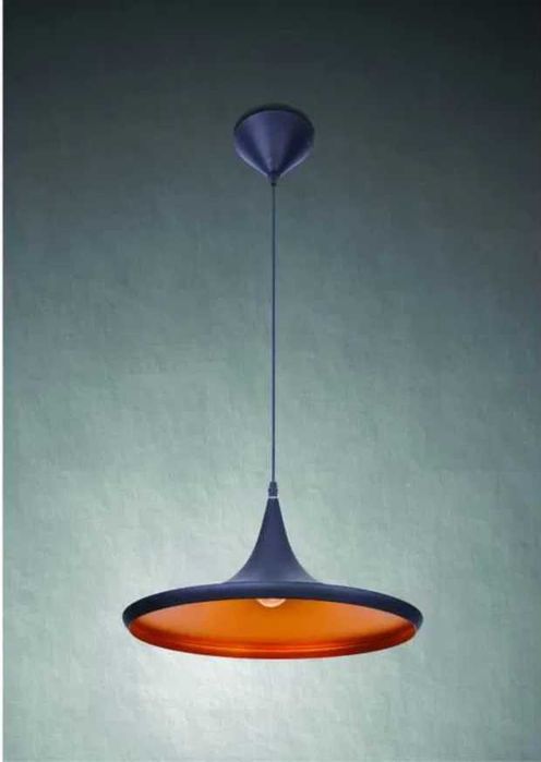 Pendul / suspensie / lustra retro Chink negru cu auriu