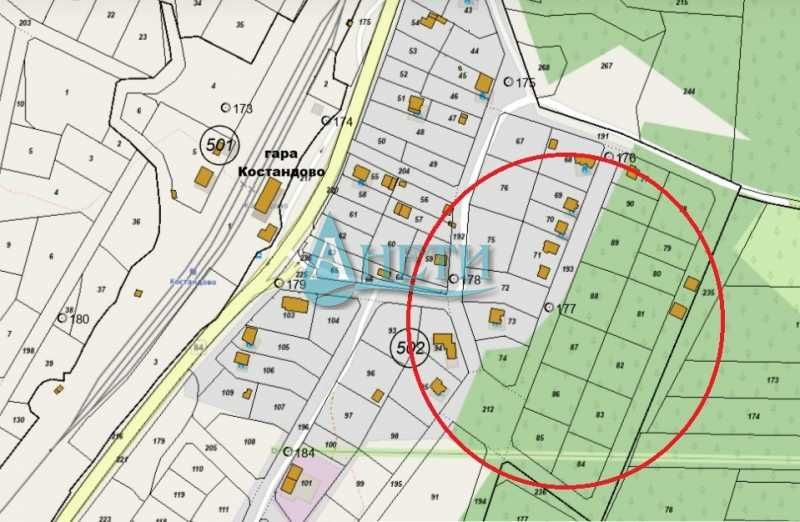 УПИ 920м2 гара Костандово до Велинград. Проект за къща, проект към EVN