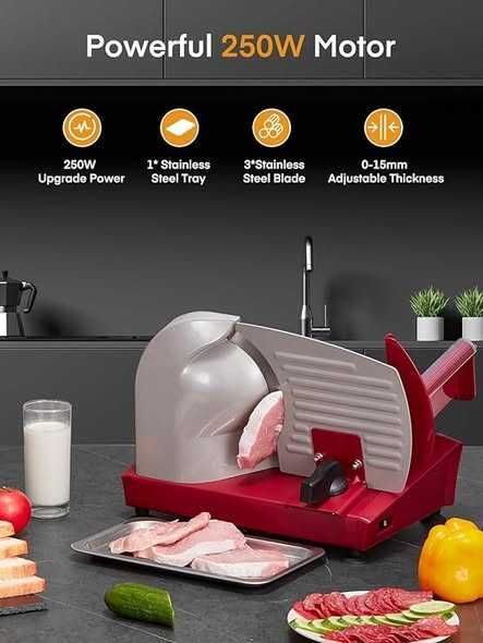 Feliator electric de 250 W pentru casă, 3 lame din oțel inoxidabil,Garantie