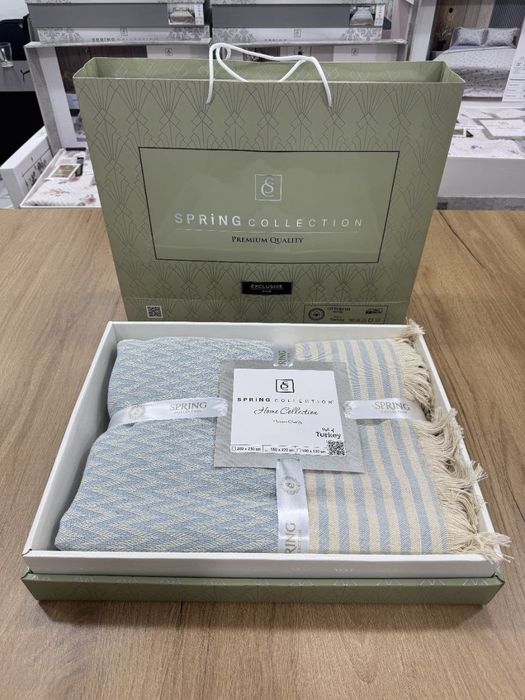 Плед летний леон в подарочной коробке + сумке