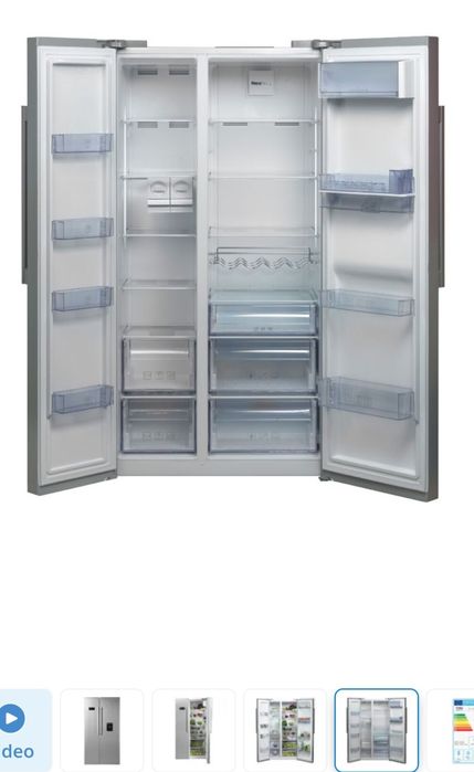 Combină frigorifică Beko Side by side  GN163221S, 554 l, Clasa A+, NeoFrost™ dual cooling, Dispenser apa,