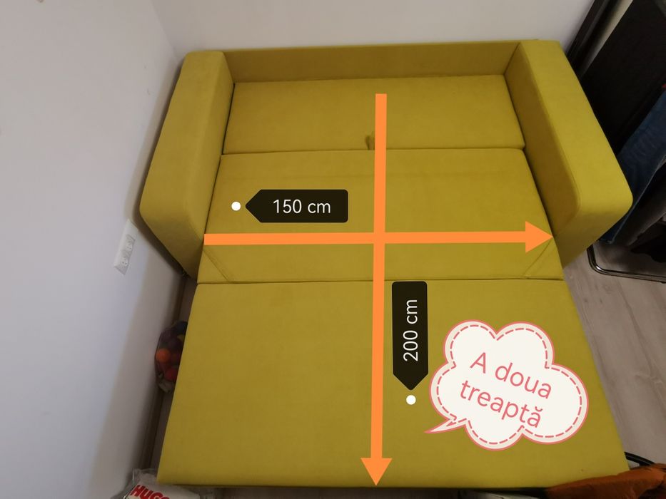 Canapea extensibilă ANICA (Staer) NOUĂ + topper ortopedic 160x200 nou