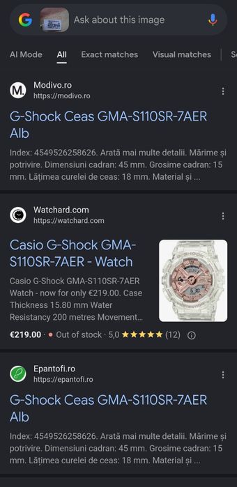 Casio G-SHOCK Transparent Dame nou