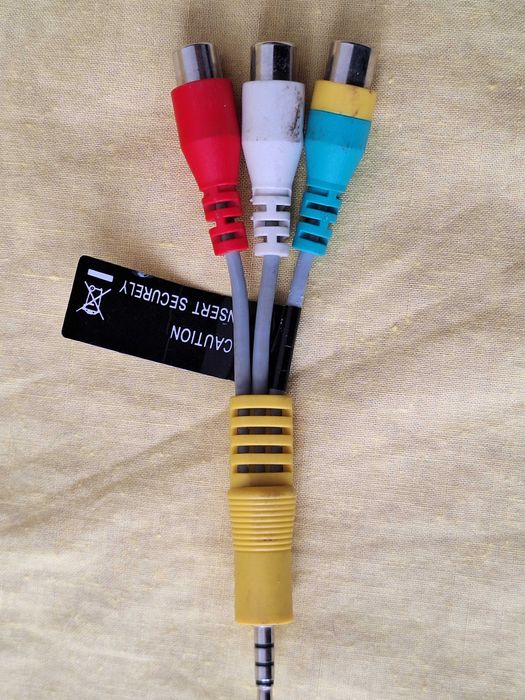 Cablu adaptor AV pentru Samsung TV, Tovbmup, 3 x RCA, 5", multicolor