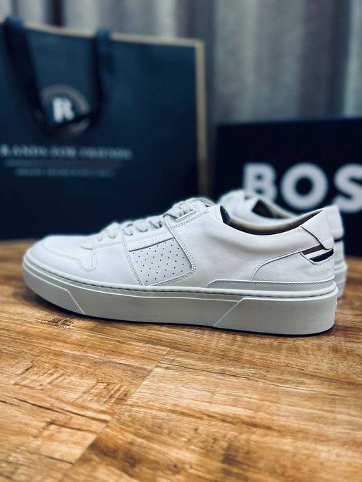 BOSS мужские кожаные кроссовки Италия РАЗМЕР 44