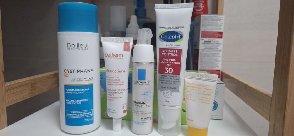 Vand dermatocosmetice pt rozacee si roseata tenului+ sampon anticadere
