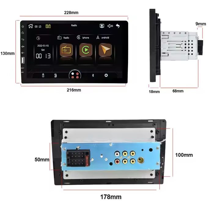 1 DIN Универсална мултимедия Android  GPS навигация