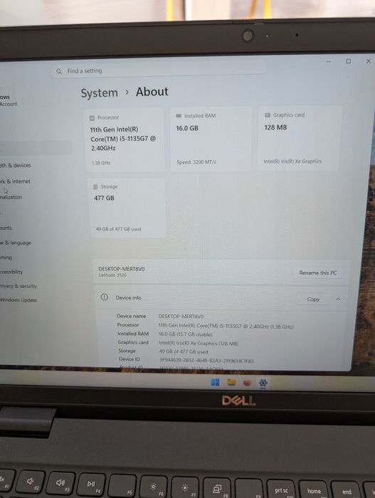 Dell Latitude 3520 – i5 Gen 11 / 16GB RAM / 512GB NVMe / Full HD / Windows 11 Pro / Garanție 1 an