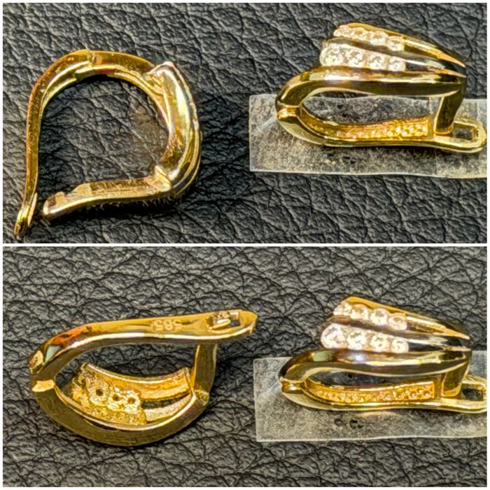 Чисто нови  Златен пръстен обеци 14 карата 585 gold prasten obeci zlato zlaten