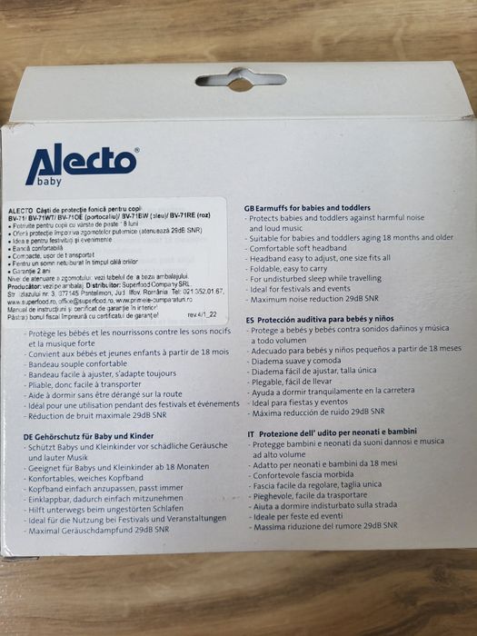 Casti antifonice bebelusi Alecto