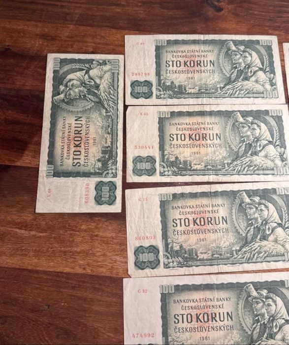 Lot 6 bancnote istorice Cehoslovacia 1961