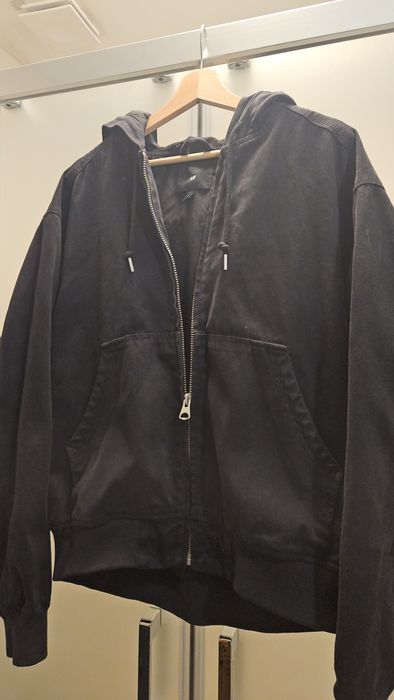 Черно бомбър яке (bomber jacket) тип работнически стил