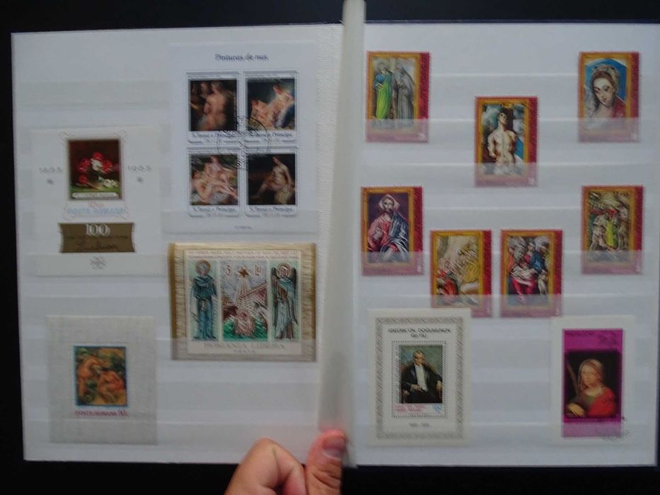 Clasor cu timbre tematice - Pictura (Lot 85)