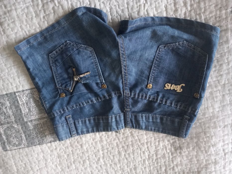 Къси дънкови панталонки за момиче146см