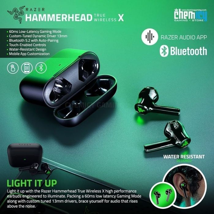 Razer Hammerhead X с подсветкой Беспроводные Наушники