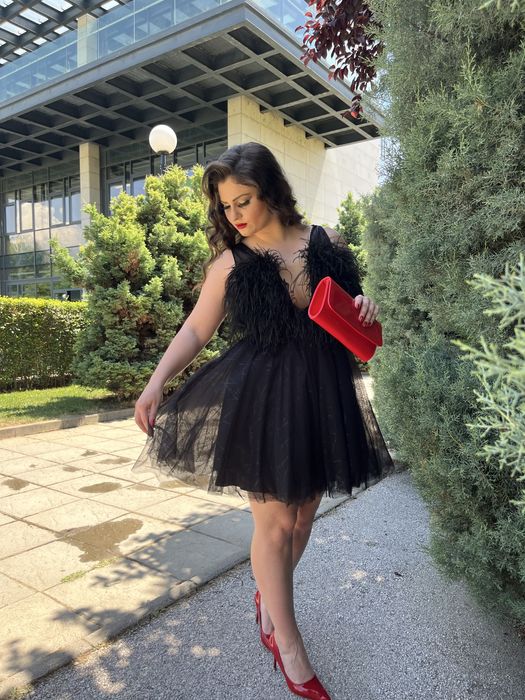 Дамска рокля с пера - JUNONA