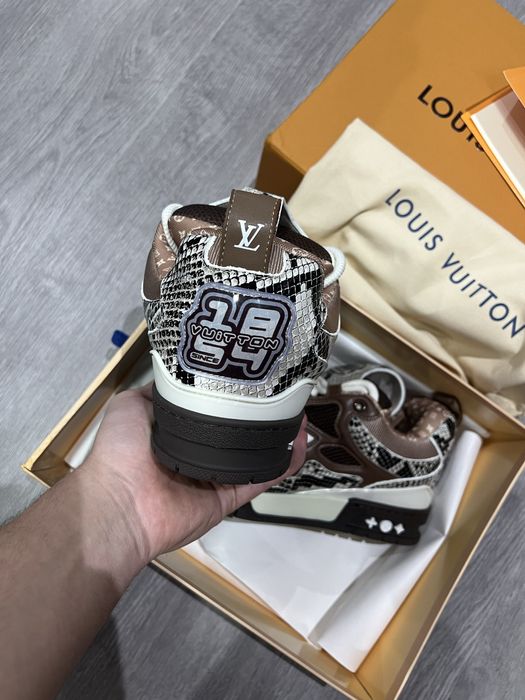 LV Louis Vuitton Skate Sneakers Brown/Snake Skin