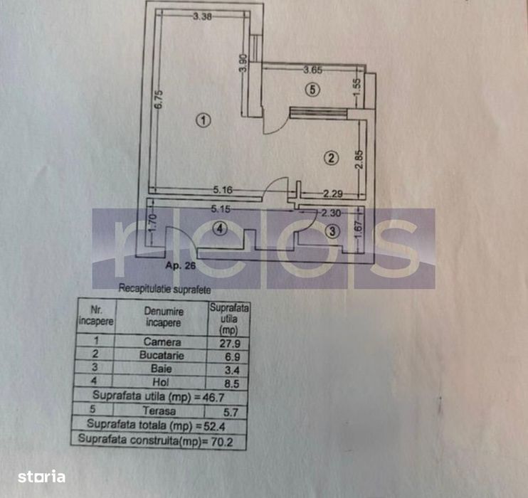 Vanzare Studio Dublu | Cloud 9 | 47Mp | Terasa | Mobilat-Utilat |
