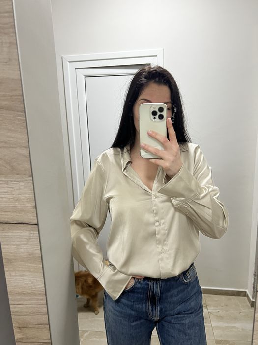 Сатенирана риза H&M