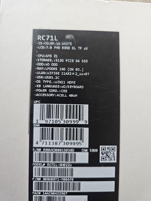 Asus rog z1 ally la cutie