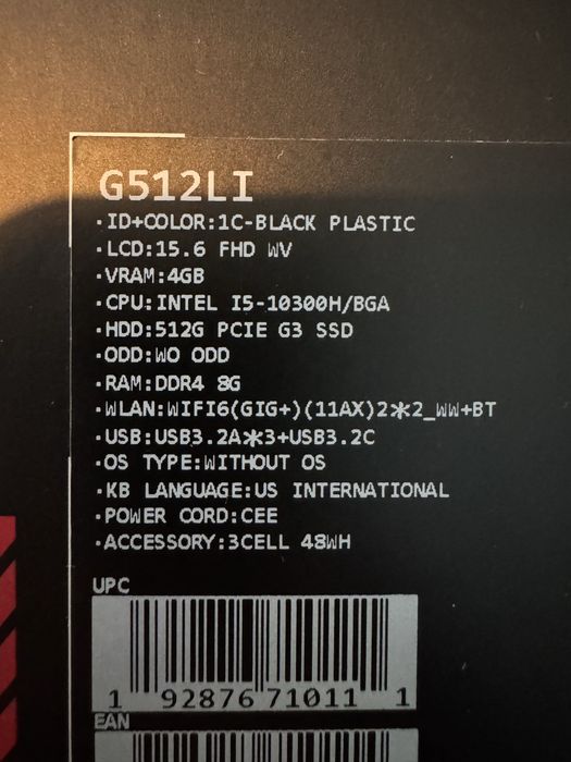 Asus Rog Strix 15, Intel i5 Nvidia GeForce Gtx 1650 Ti