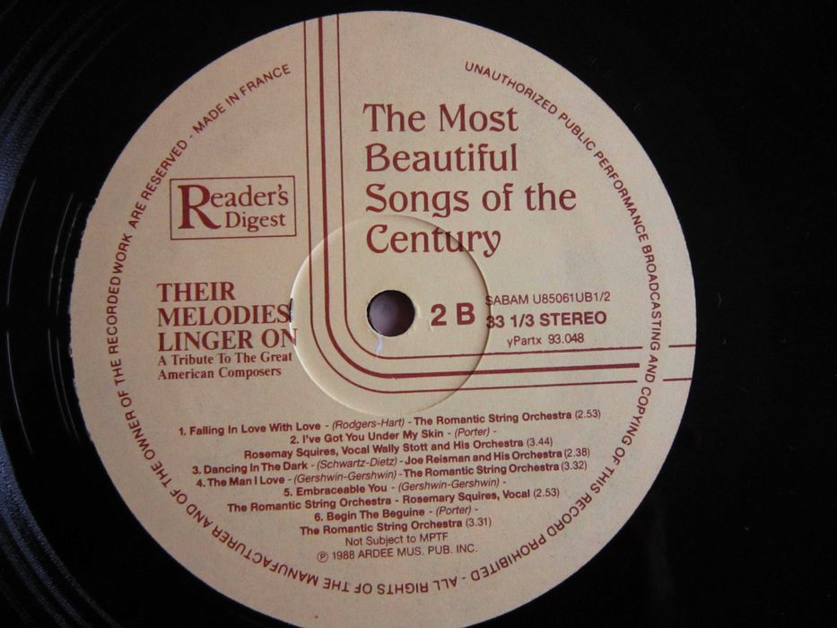 rar Cele mai frumoase melodii ale secolului, Franta 1988