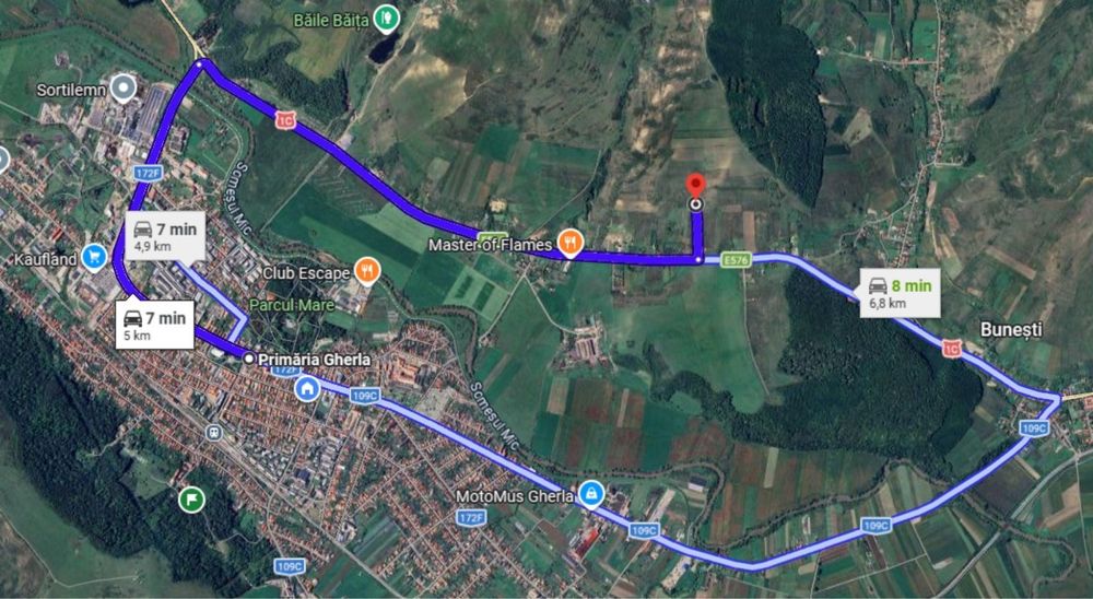 Teren 11.600 mp lângă Gherla – panoramă superbă, apă și curent în apropiere, LEA 20 kV și post trafo