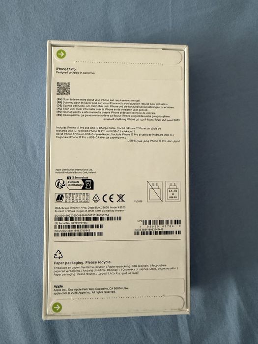 Iphone 17 pro 256 Gb Deep blue