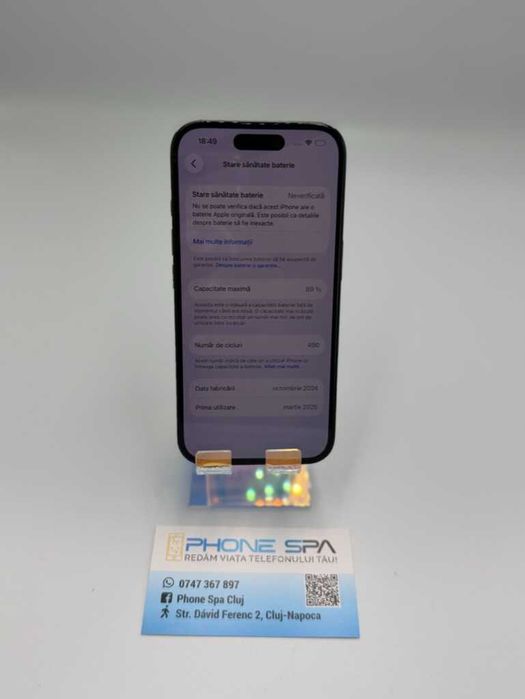 iPhone 16 128Gb 89%- Din magazin,cu garantie! RATE TBI !