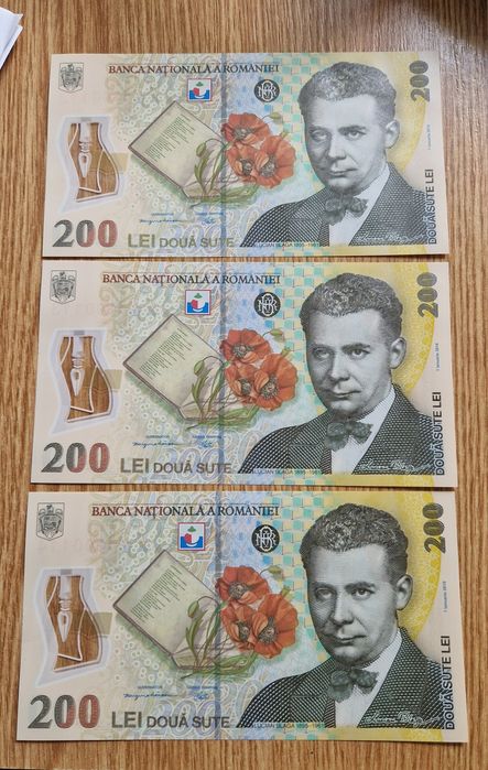 Bancnote 200 lei serii consecutive