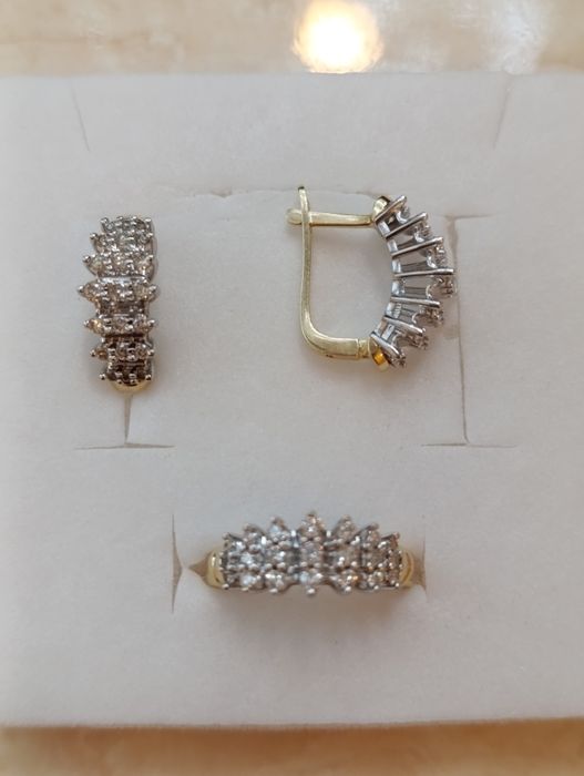 Кольцо и серьги с бриллиантами