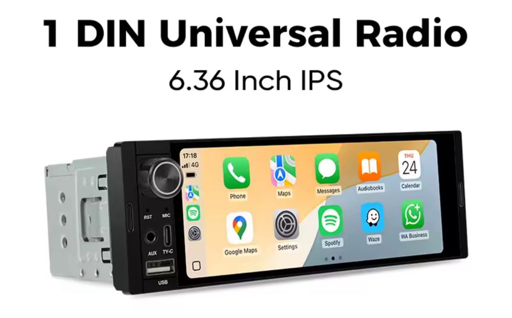 Player 1DIN Android cu Carplay & AndroidAuto