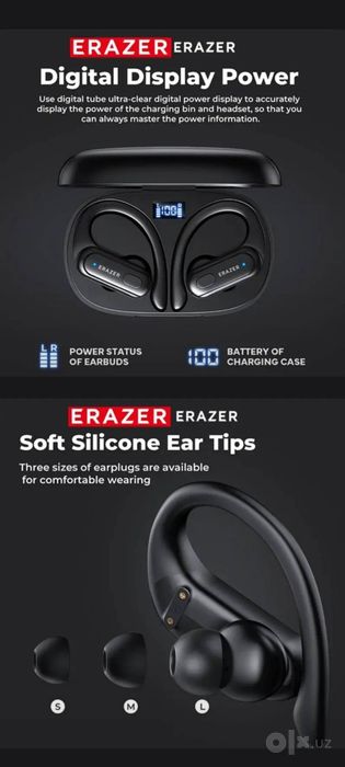 ERAZER by Lenovo Блютуз наушники беспроводные спорт Bluetooth sport