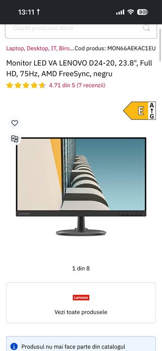 Monitor Lenovo D24-20